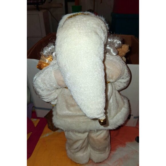 Santa Claus Figurine With Bear & Gold Accents 15" - Picture 8 of 11